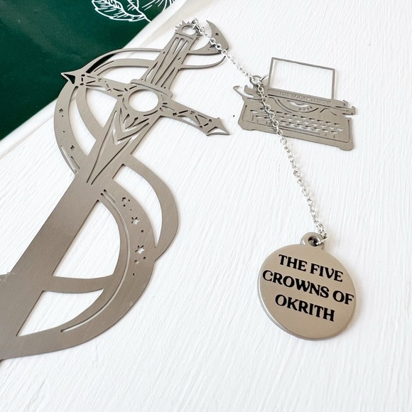The Five Crowns of Okrith Silver Sword Bookmark Bookish Box Weaponry - Picture 2 of 3